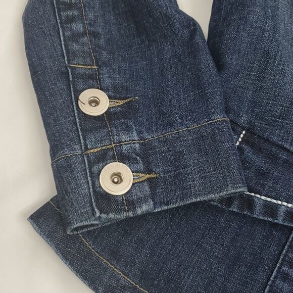 PS BACCINI Dark Denim Jean European style statement Blazer Jacket PETITE SMALL - Picture 12 of 16